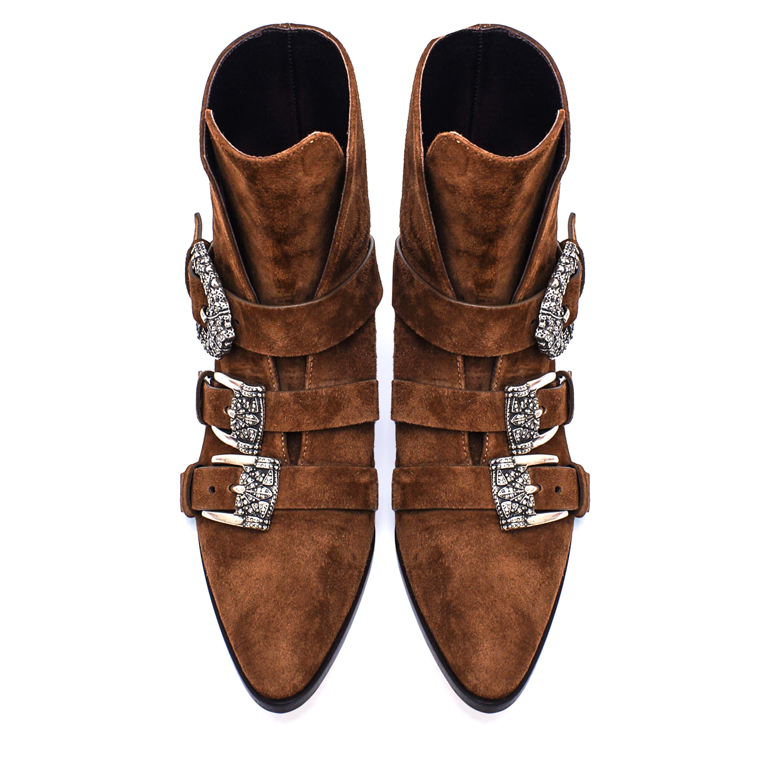 Etro - NEW Brown Suede Decorative side/Buckle Ankle Boots / 38